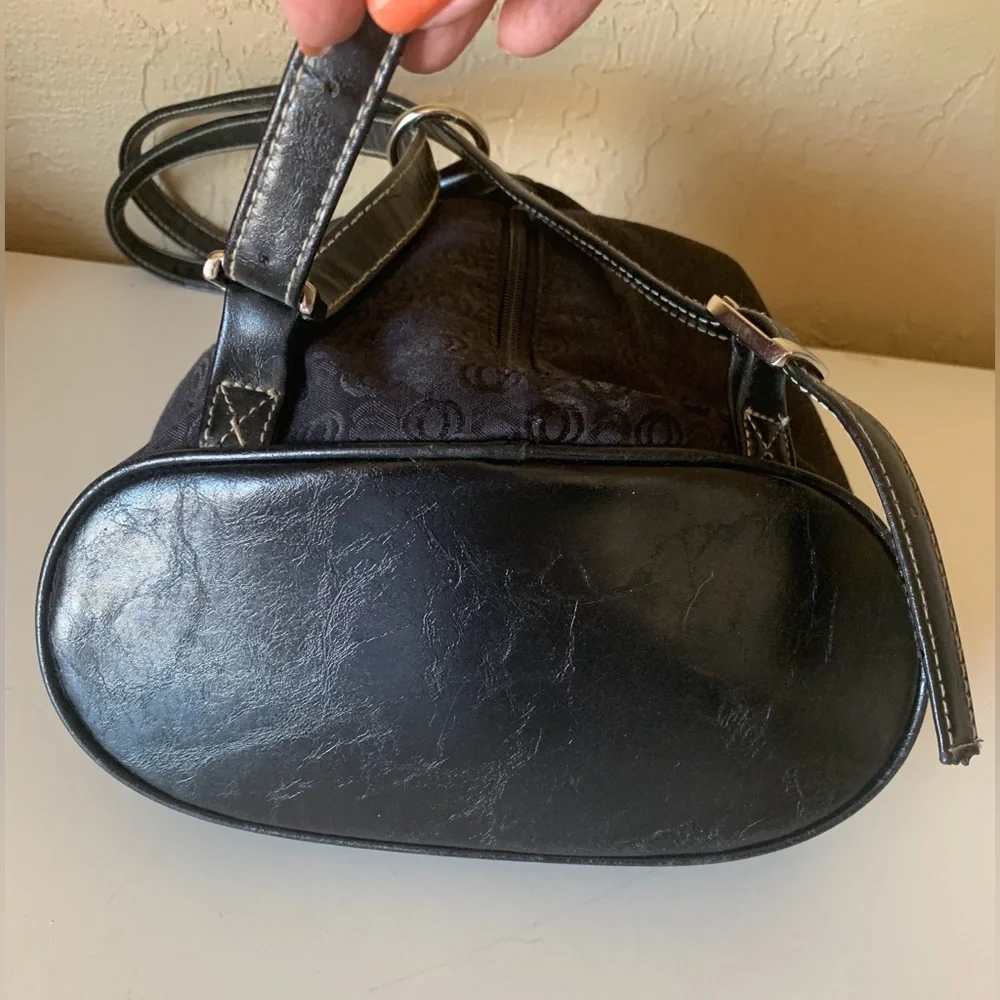 Black Fabric Slingback Backpack